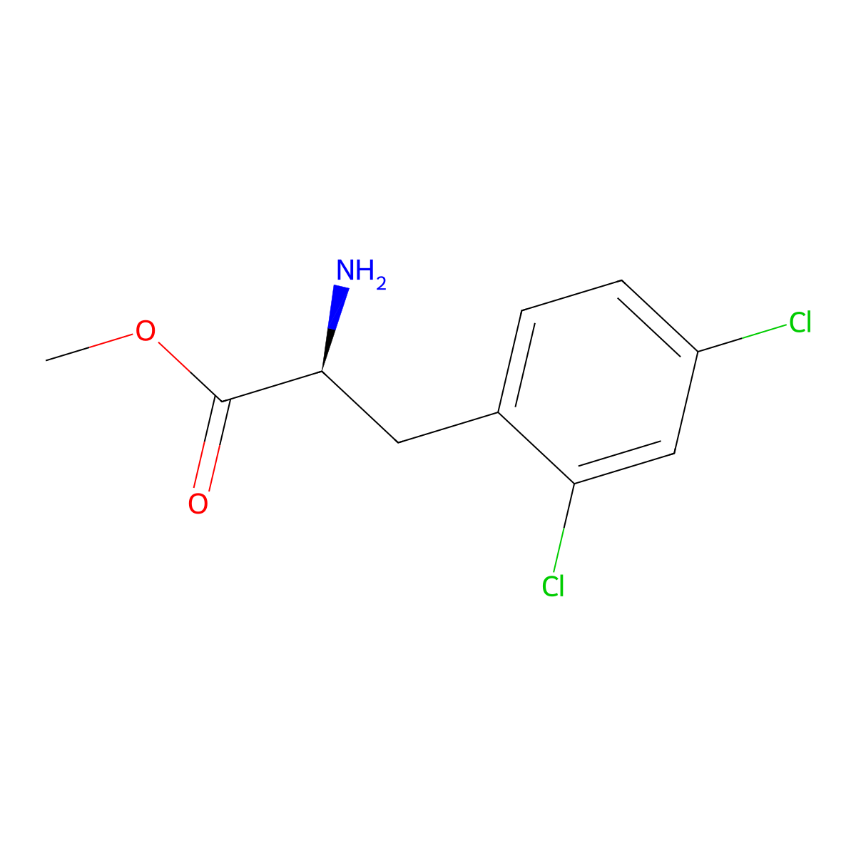 Methyl (2S)-2-amino-3-(2,4-dichlorophenyl)propanoate molecular structure, CAS 710944-02-8