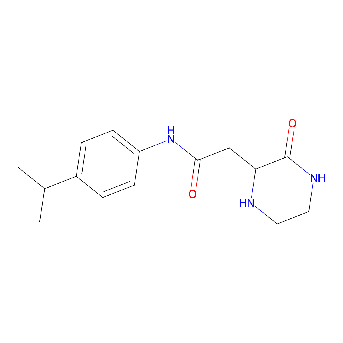 2-(3-oxopiperazin-2-yl)-N-[4-(propan-2-yl)phenyl]acetamide molecular structure, CAS 710945-30-5