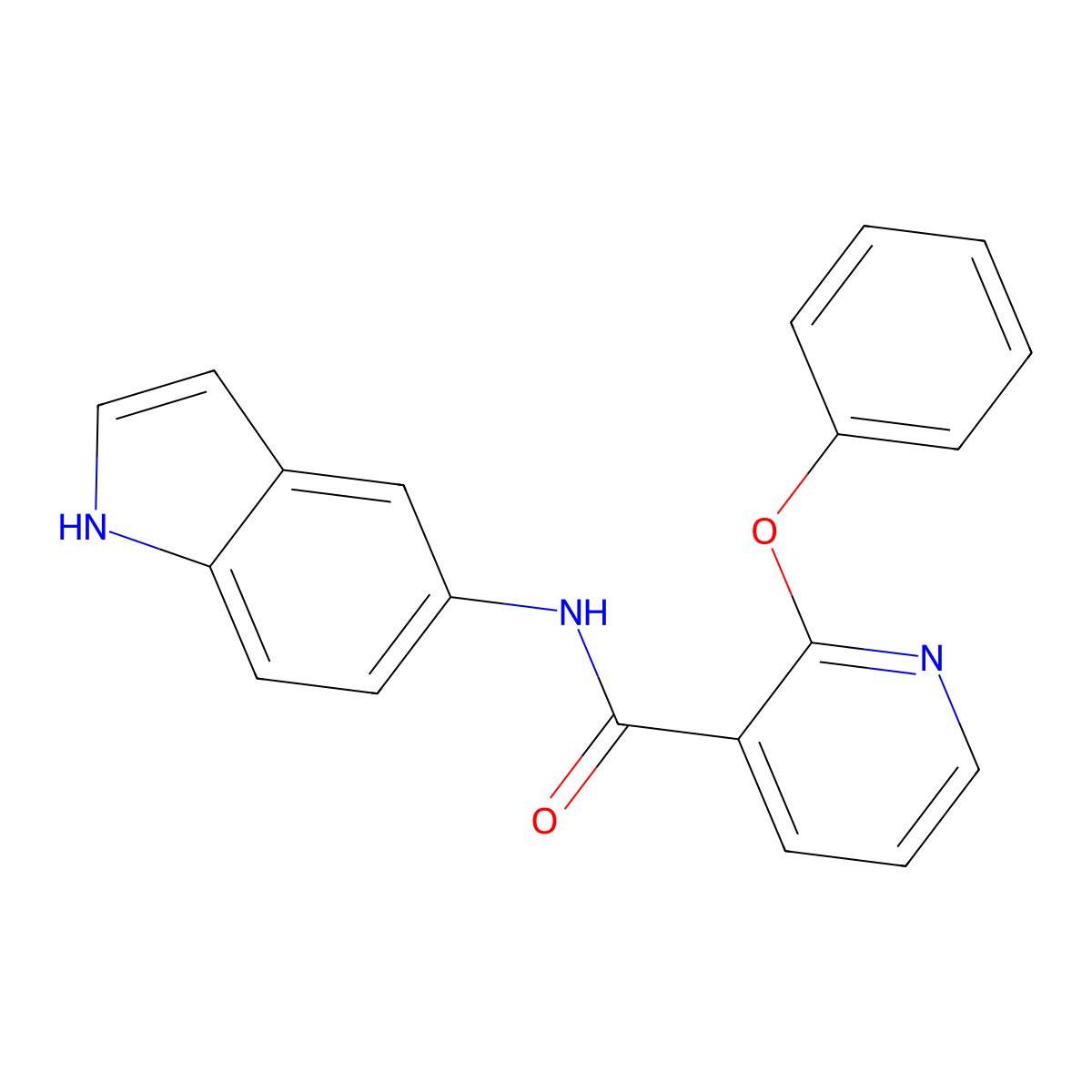 N-(1H-indol-5-yl)-2-phenoxypyridine-3-carboxamide molecular structure, CAS 710945-66-7