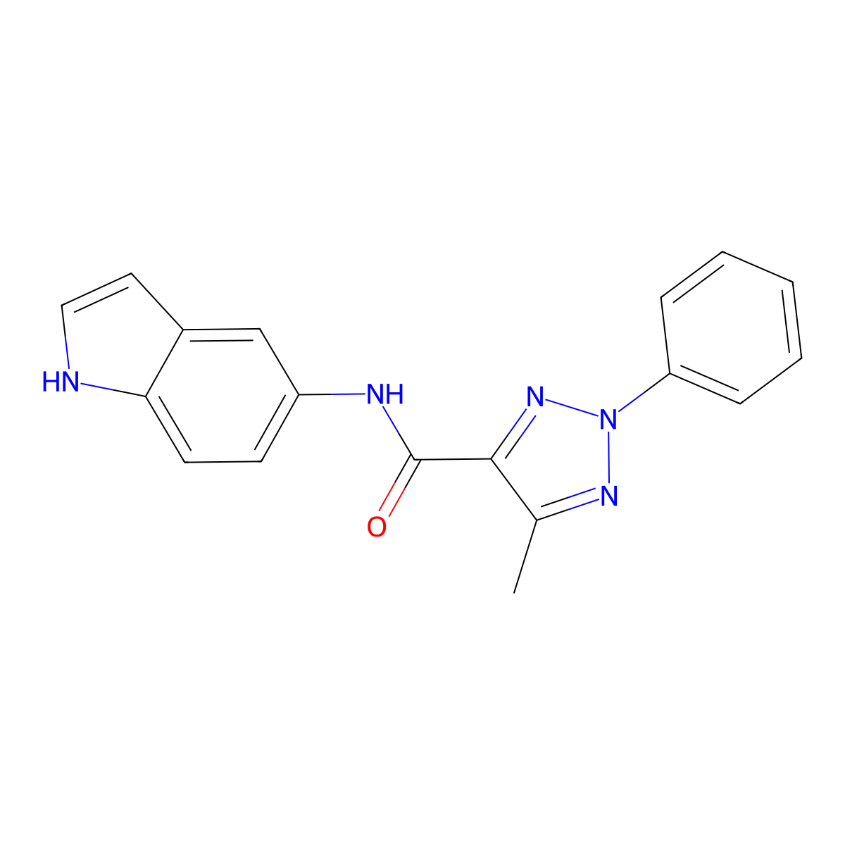 N-(1H-indol-5-yl)-5-methyl-2-phenyl-2H-1,2,3-triazole-4-carboxamide molecular structure, CAS 710945-68-9