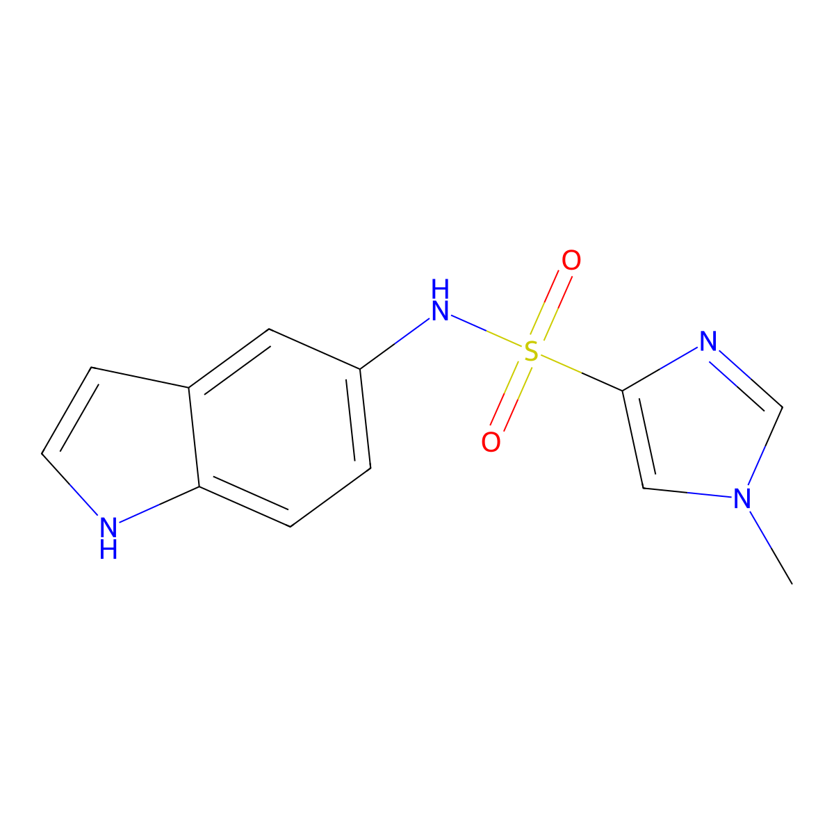 N-(1H-indol-5-yl)-1-methyl-1H-imidazole-4-sulfonamide molecular structure, CAS 710945-71-4