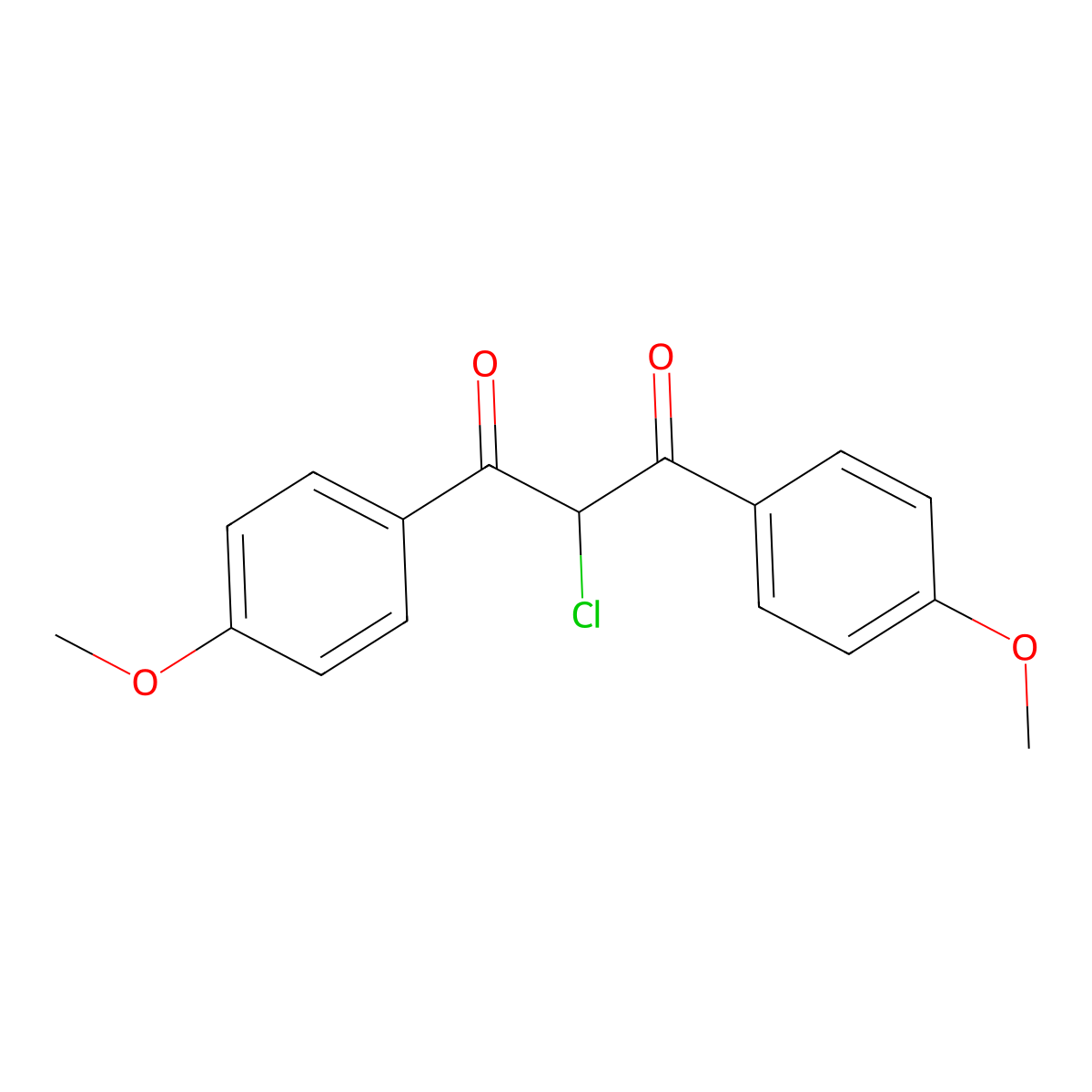 2-Chloro-1,3-bis(4-methoxyphenyl)propane-1,3-dione molecular structure, CAS 710949-40-9