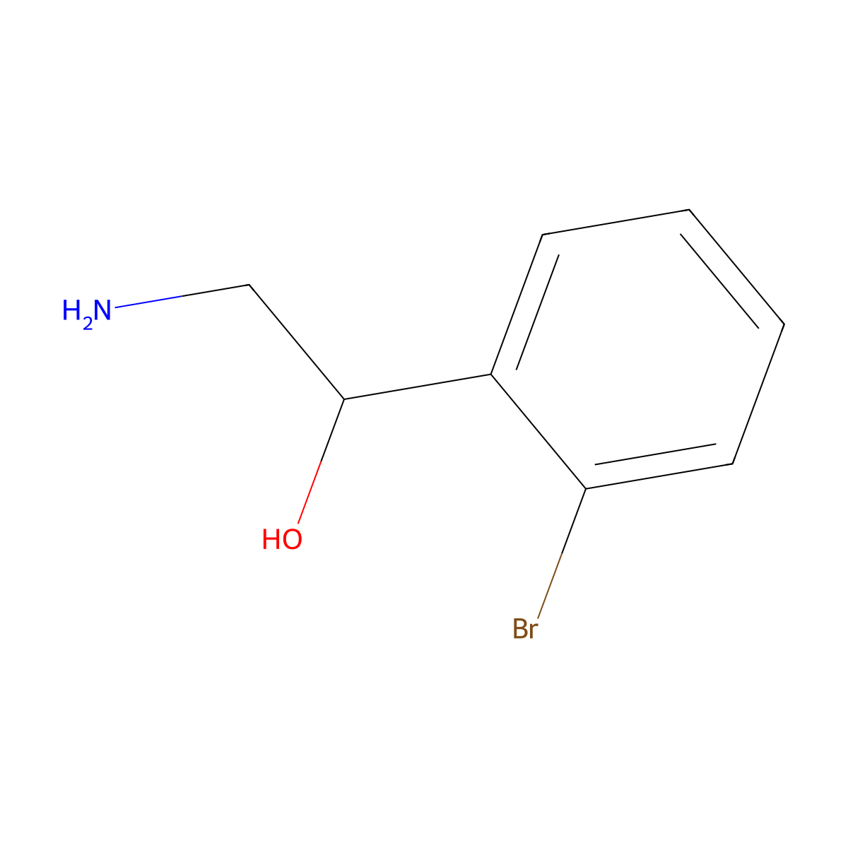 2-Amino-1-(2-bromophenyl)ethan-1-ol molecular structure, CAS 71095-20-0