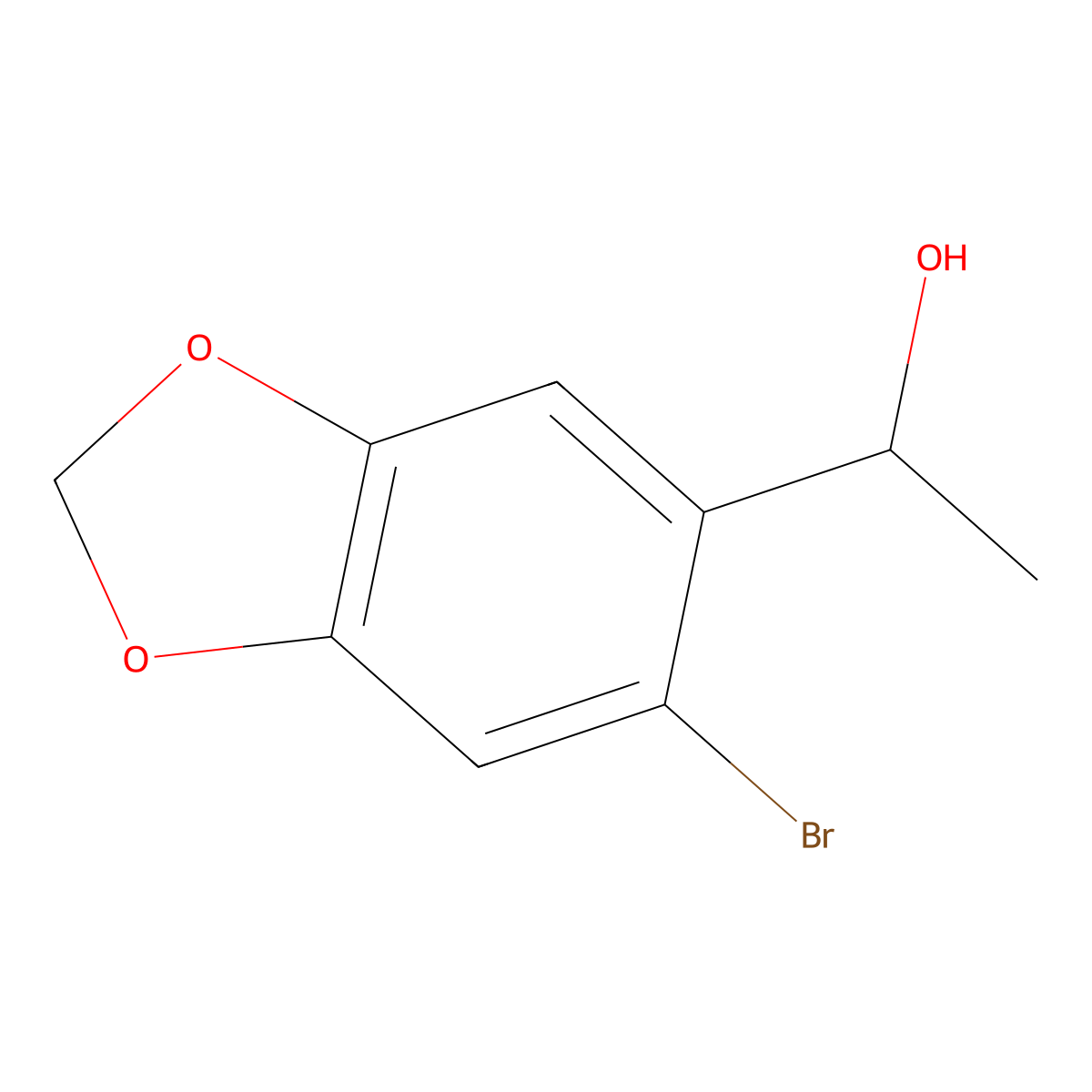 1-(6-Bromo-1,3-benzodioxol-5-yl)ethanol molecular structure, CAS 71095-27-7