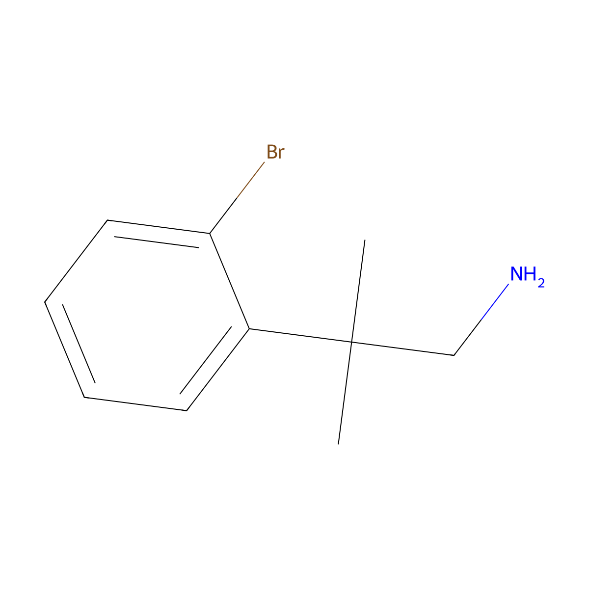 2-(2-Bromophenyl)-2-methylpropan-1-amine molecular structure, CAS 71095-49-3