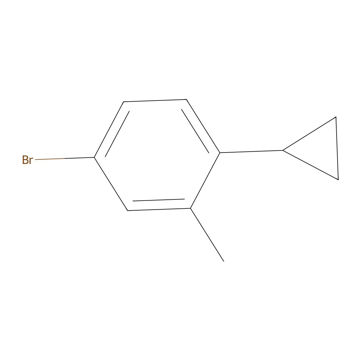 4-Bromo-1-cyclopropyl-2-methylbenzene molecular structure, CAS 71096-12-3