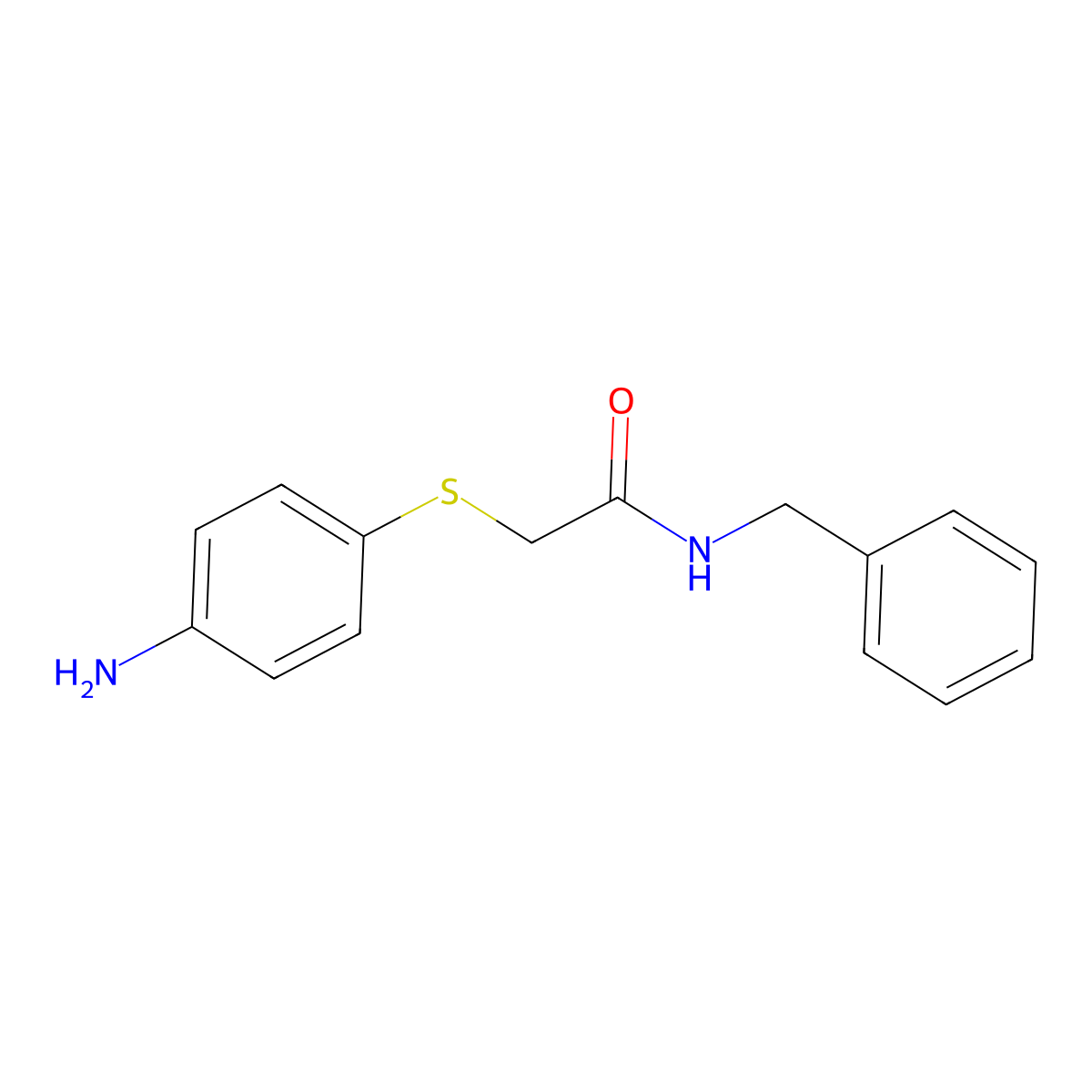 2-[(4-aminophenyl)thio]-N-benzylacetamide molecular structure, CAS 710965-90-5