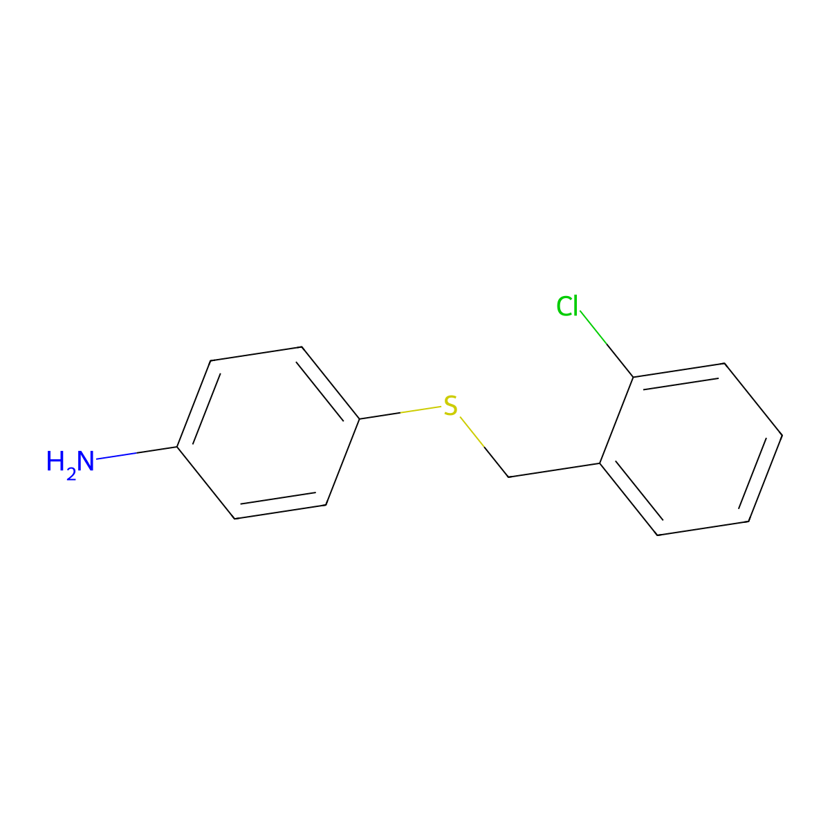 4-[(2-Chlorophenyl)methylsulfanyl]aniline molecular structure, CAS 710966-52-2