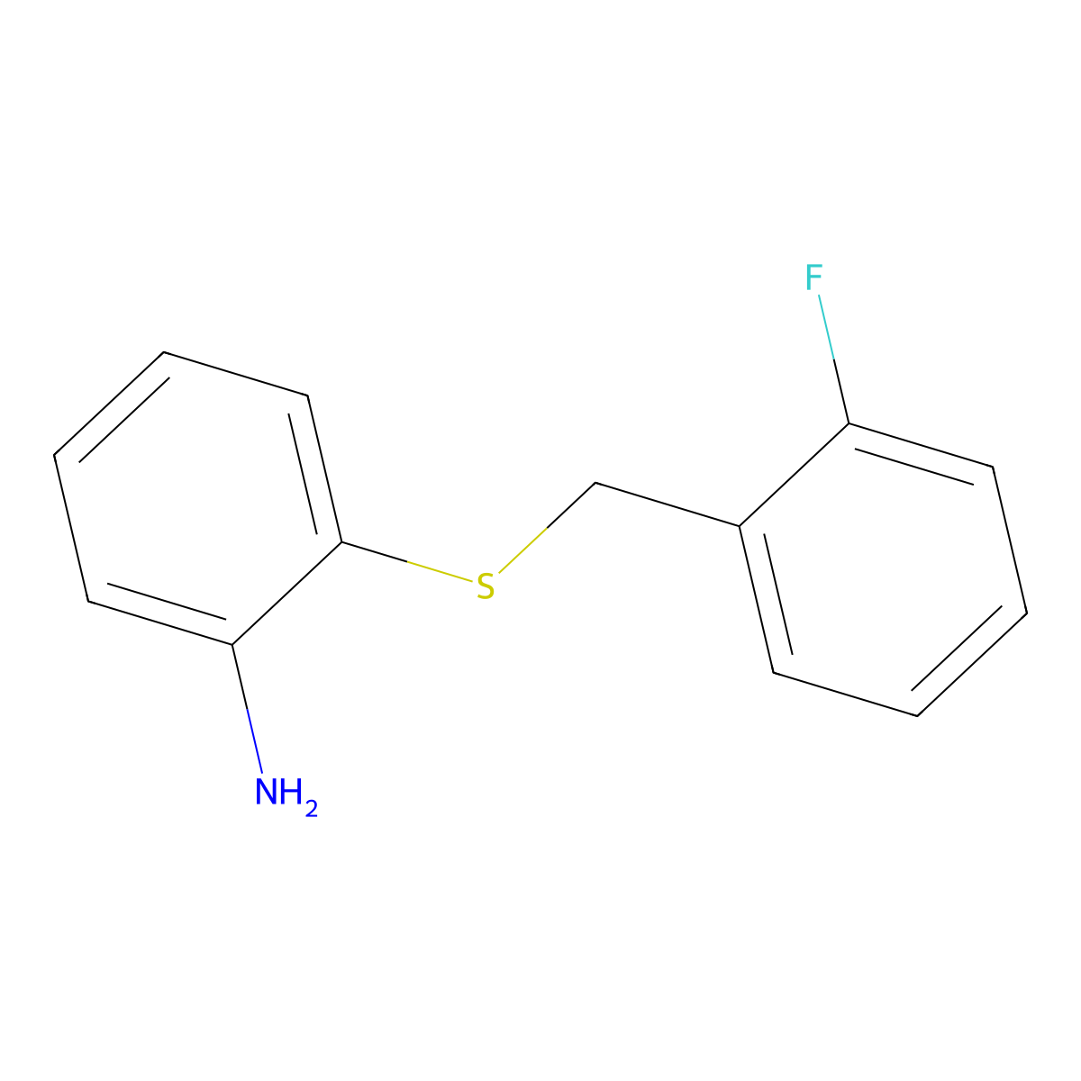 2-[(2-Fluorophenyl)methylsulfanyl]aniline molecular structure, CAS 710966-54-4