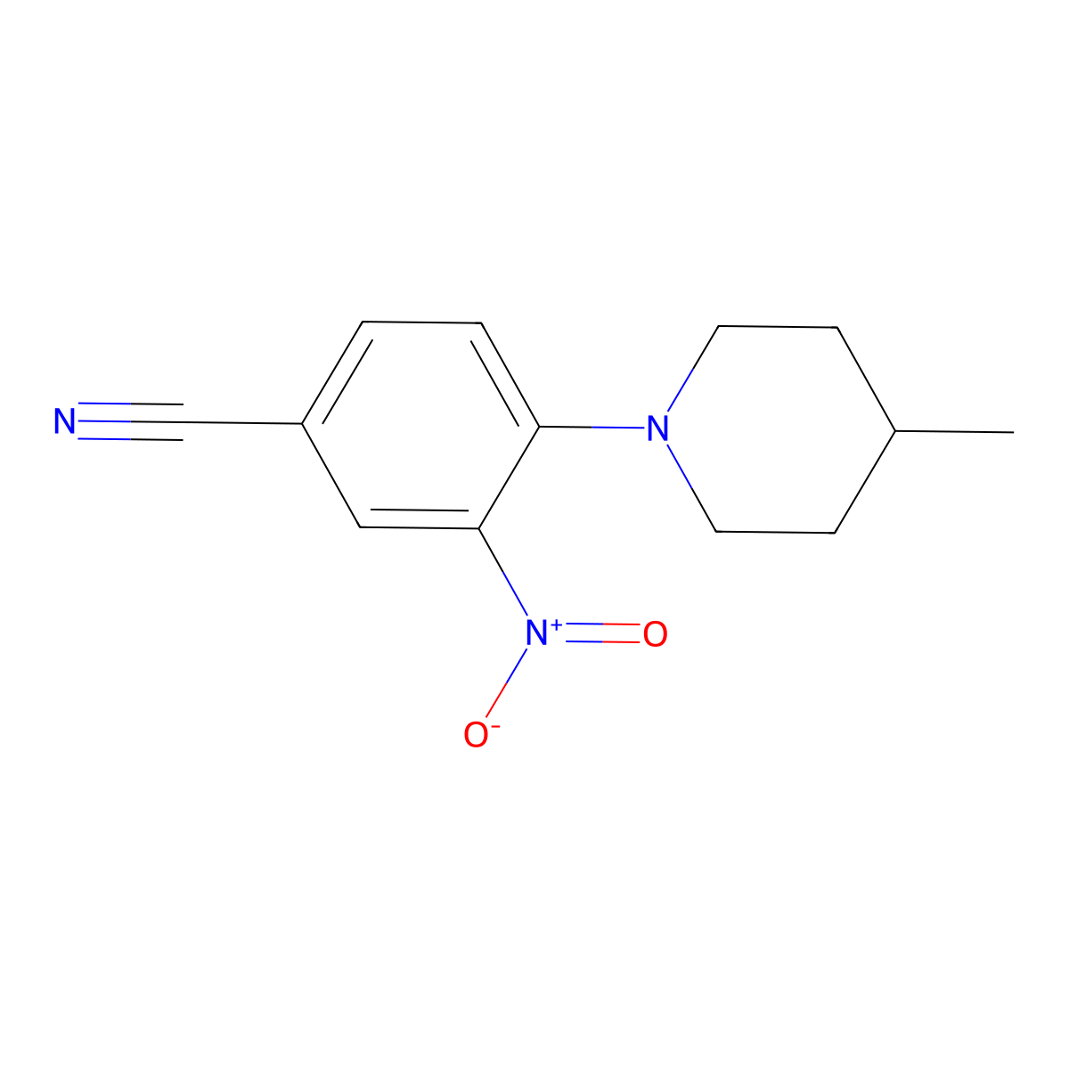 4-(4-Methylpiperidin-1-yl)-3-nitrobenzonitrile molecular structure, CAS 710967-13-8