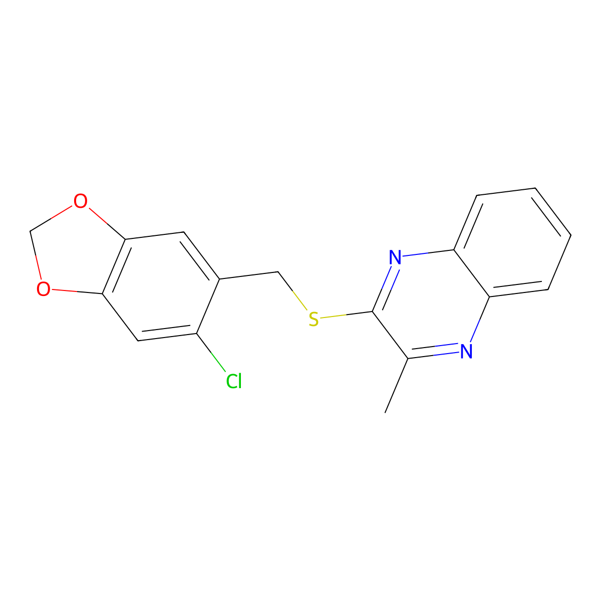 2-{[(6-Chloro-2H-1,3-benzodioxol-5-YL)methyl]sulfanyl}-3-methylquinoxaline molecular structure, CAS 710967-44-5