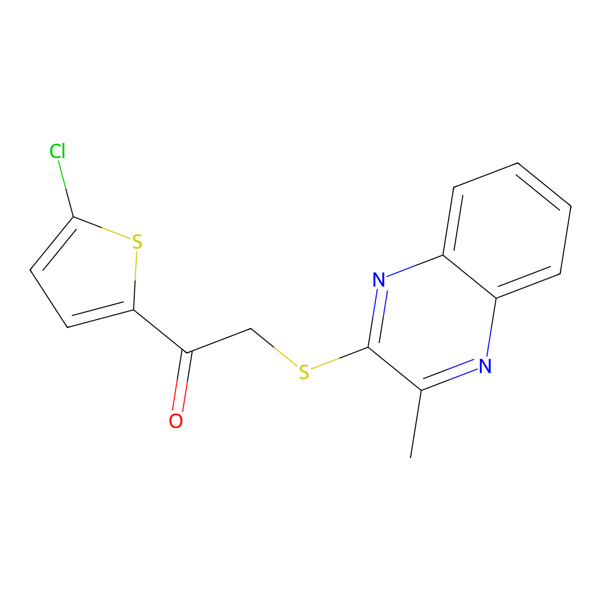 1-(5-Chlorothiophen-2-yl)-2-[(3-methylquinoxalin-2-yl)sulfanyl]ethan-1-one molecular structure, CAS 710967-48-9