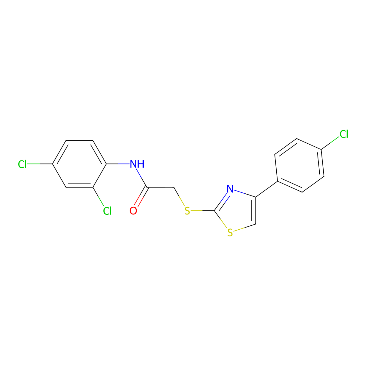 2-{[4-(4-chlorophenyl)-1,3-thiazol-2-yl]sulfanyl}-N-(2,4-dichlorophenyl)acetamide molecular structure, CAS 710968-57-3