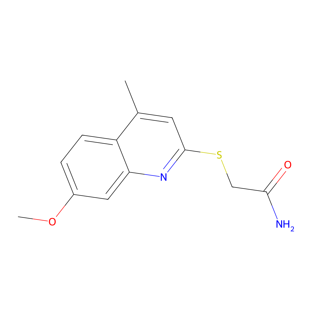 2-[(7-Methoxy-4-methylquinolin-2-yl)sulfanyl]acetamide molecular structure, CAS 710968-64-2