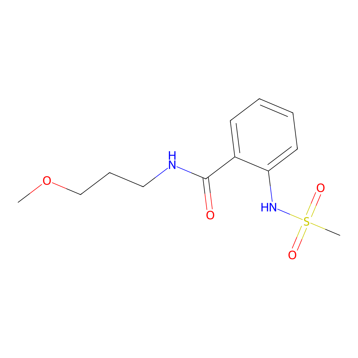 N-(3-methoxypropyl)-2-[(methylsulfonyl)amino]benzamide molecular structure, CAS 710971-36-1