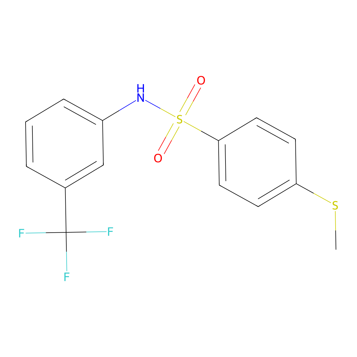 4-methylsulfanyl-N-[3-(trifluoromethyl)phenyl]benzenesulfonamide molecular structure, CAS 710971-94-1