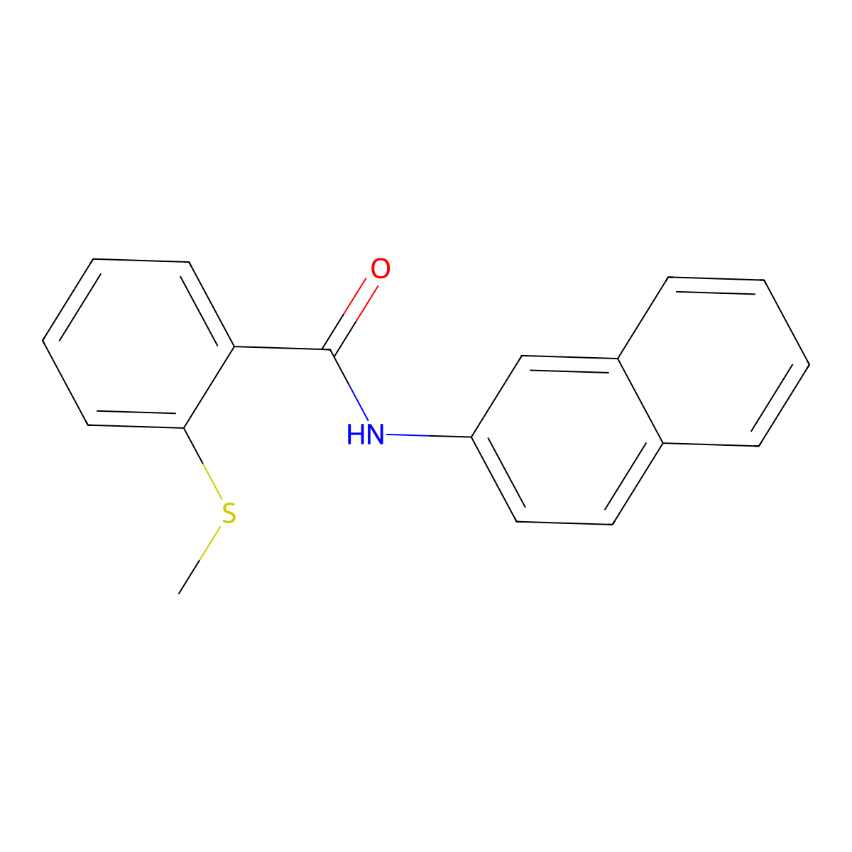 2-methylsulfanyl-N-naphthalen-2-ylbenzamide molecular structure, CAS 710972-25-1