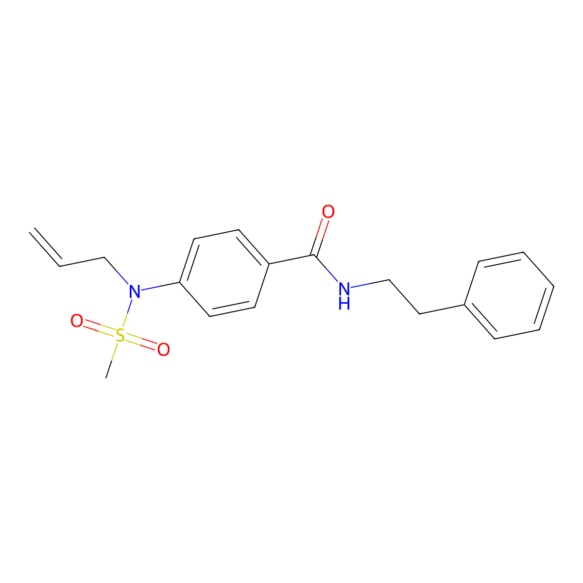 4-[allyl(methylsulfonyl)amino]-N-(2-phenylethyl)benzamide molecular structure, CAS 710972-38-6