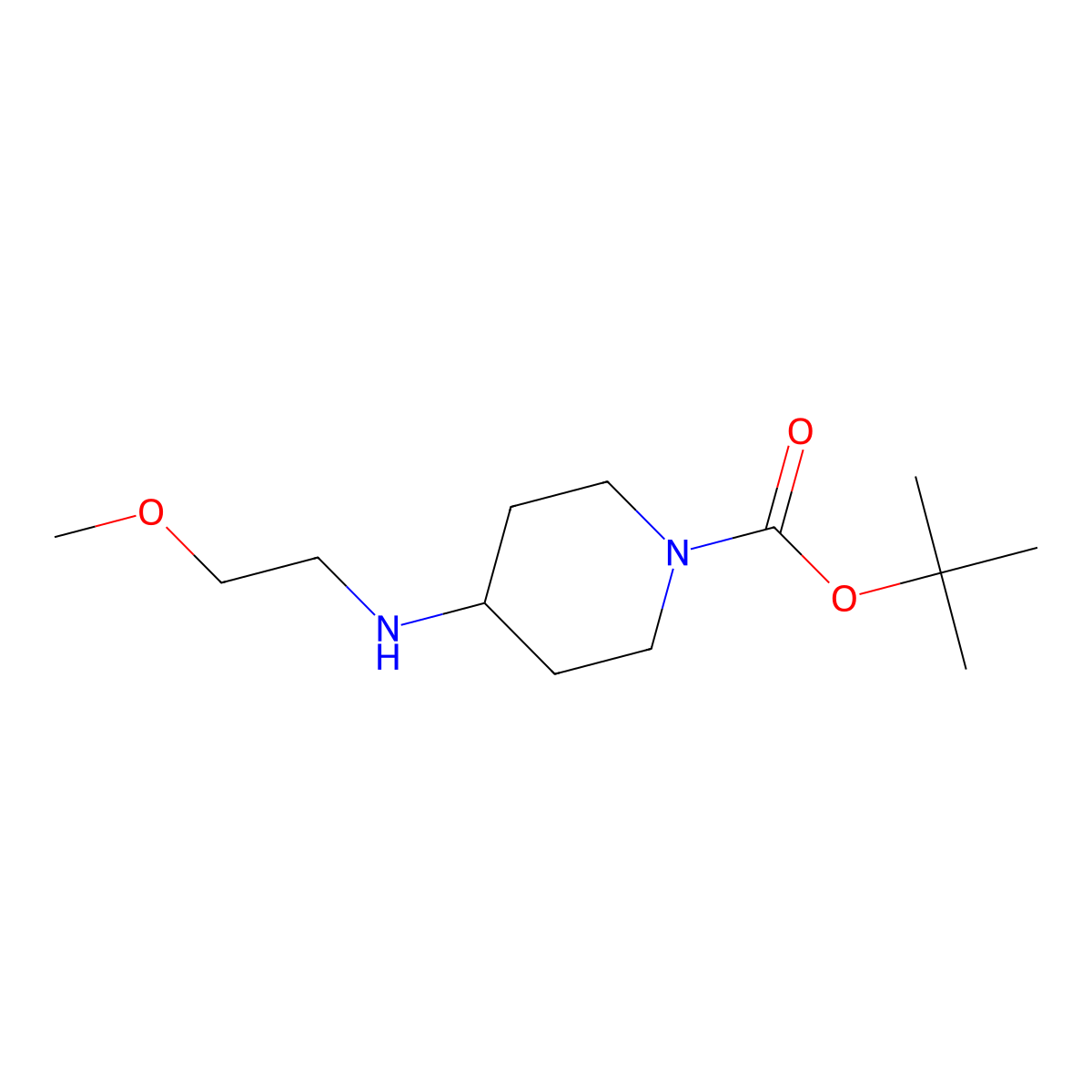tert-Butyl 4-[(2-methoxyethyl)amino]piperidine-1-carboxylate molecular structure, CAS 710972-40-0