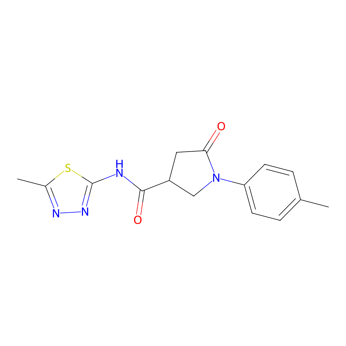 1-(4-methylphenyl)-N-(5-methyl-1,3,4-thiadiazol-2-yl)-5-oxopyrrolidine-3-carboxamide molecular structure, CAS 710972-68-2