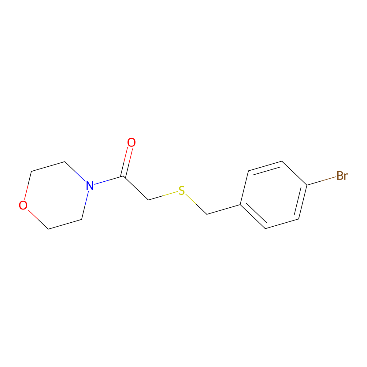 4-Bromobenzyl 2-(4-morpholinyl)-2-oxoethyl sulfide molecular structure, CAS 710972-76-2