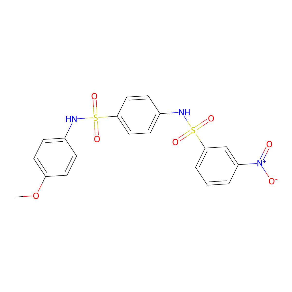 N-[4-[(4-methoxyphenyl)sulfamoyl]phenyl]-3-nitrobenzenesulfonamide molecular structure, CAS 710972-94-4