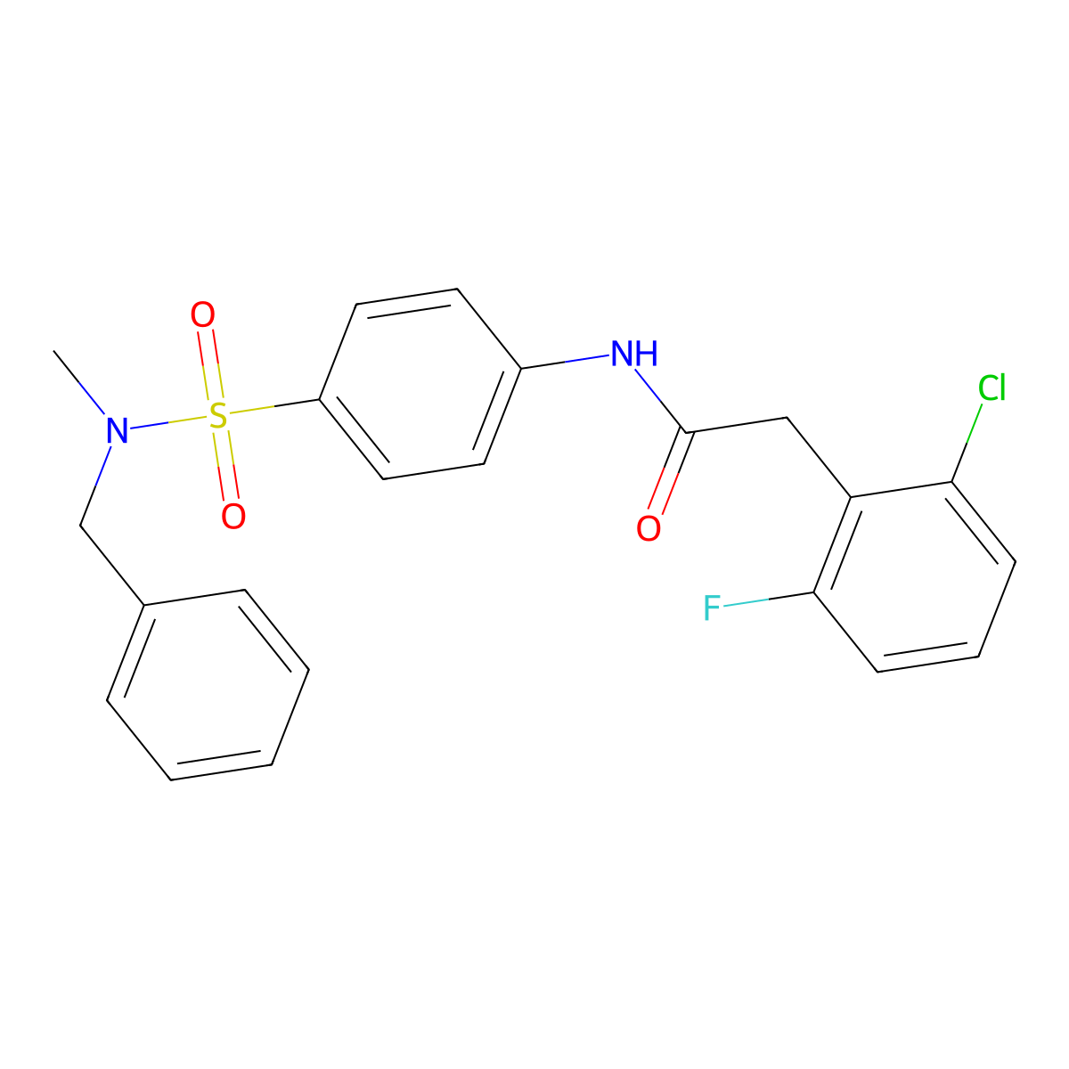 N-[4-[benzyl(methyl)sulfamoyl]phenyl]-2-(2-chloro-6-fluorophenyl)acetamide molecular structure, CAS 710973-04-9