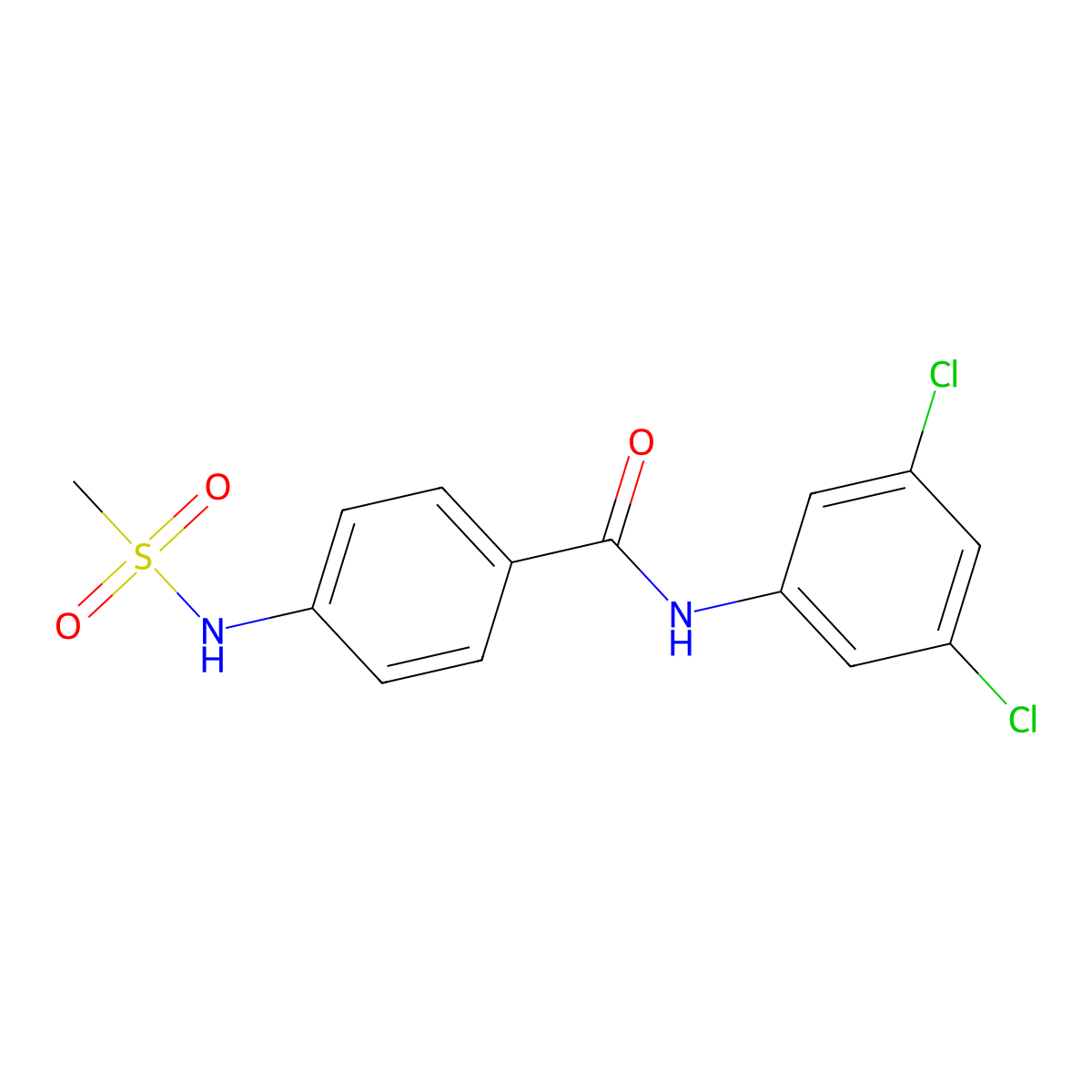 N-(3,5-dichlorophenyl)-4-(methanesulfonamido)benzamide molecular structure, CAS 710973-14-1