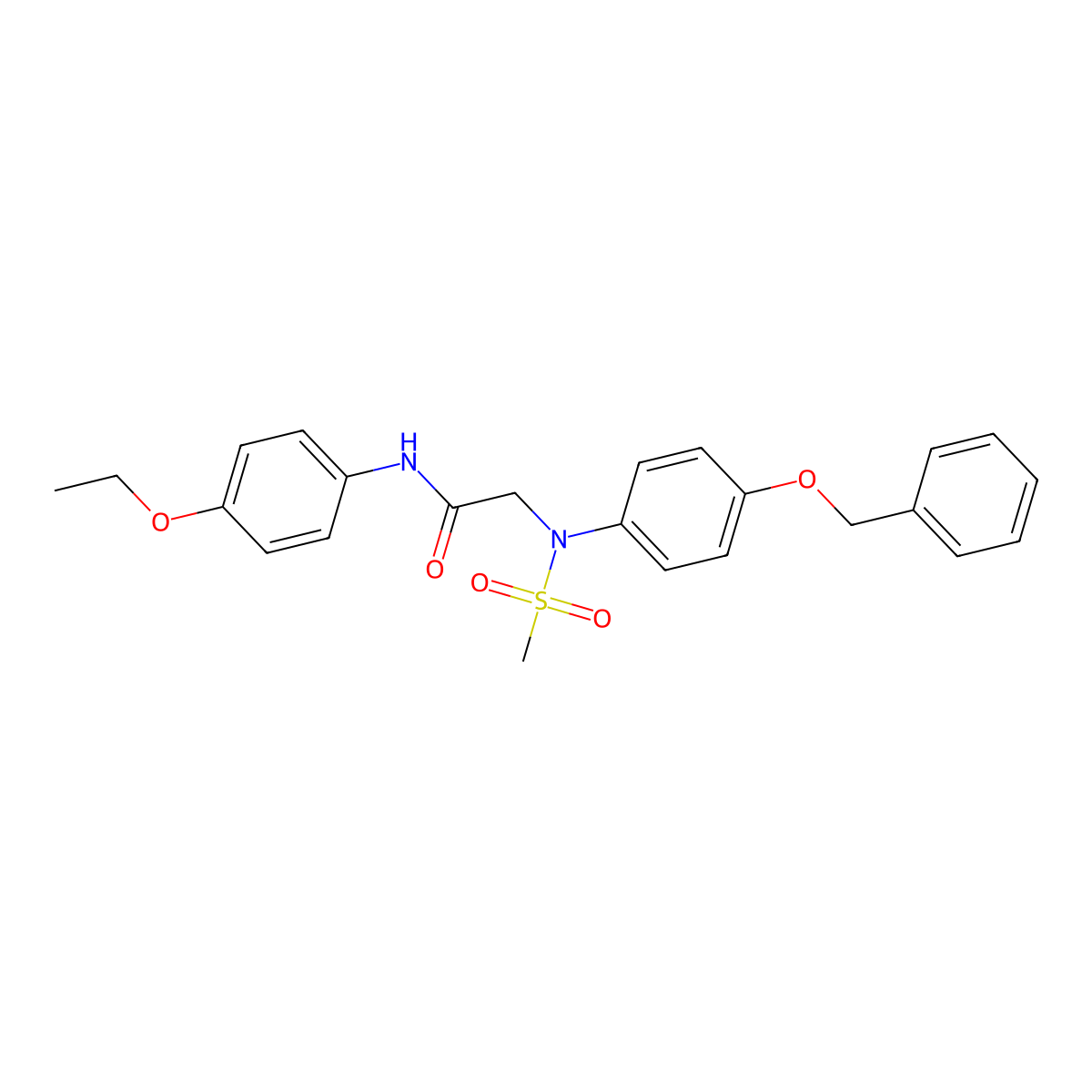 N-(4-ethoxyphenyl)-2-(N-methylsulfonyl-4-phenylmethoxyanilino)acetamide molecular structure, CAS 710973-34-5