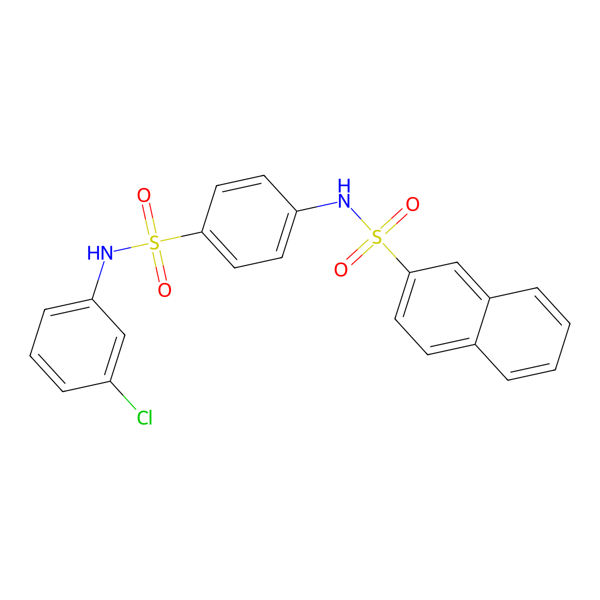 N-[4-[(3-chlorophenyl)sulfamoyl]phenyl]naphthalene-2-sulfonamide molecular structure, CAS 710973-50-5