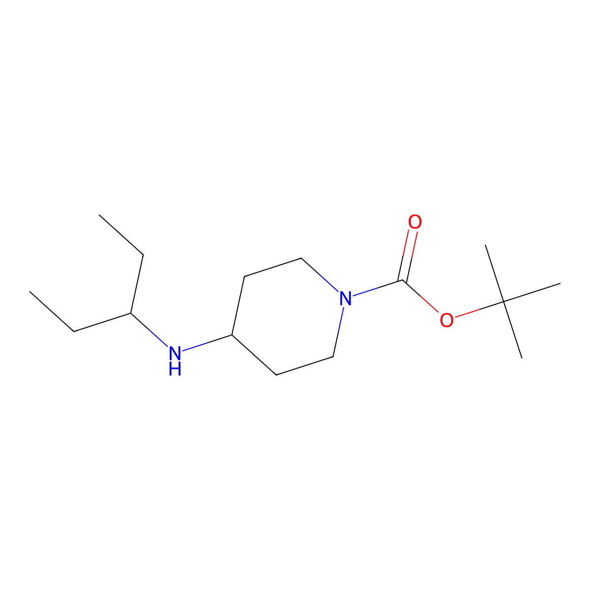 tert-Butyl 4-(pentan-3-ylamino)piperidine-1-carboxylate molecular structure, CAS 710973-59-4