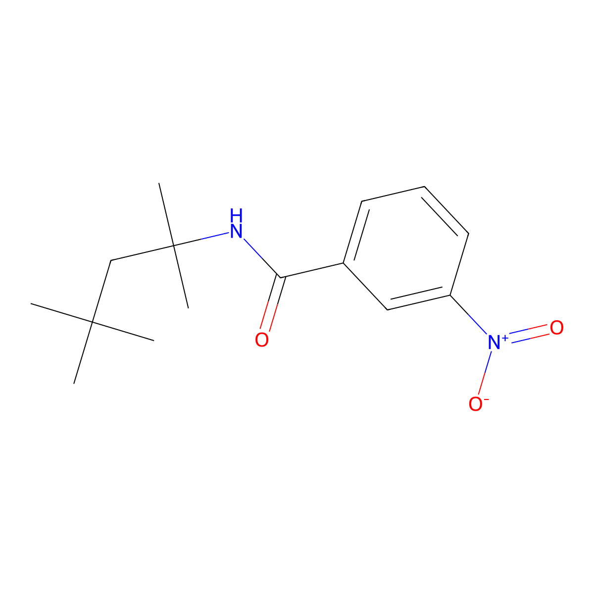3-nitro-N-(2,4,4-trimethylpentan-2-yl)benzamide molecular structure, CAS 710973-62-9