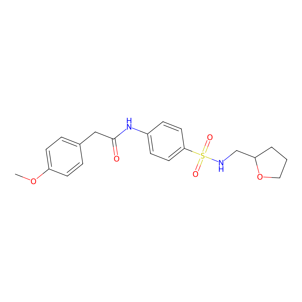 2-(4-methoxyphenyl)-N-[4-(oxolan-2-ylmethylsulfamoyl)phenyl]acetamide molecular structure, CAS 710973-71-0