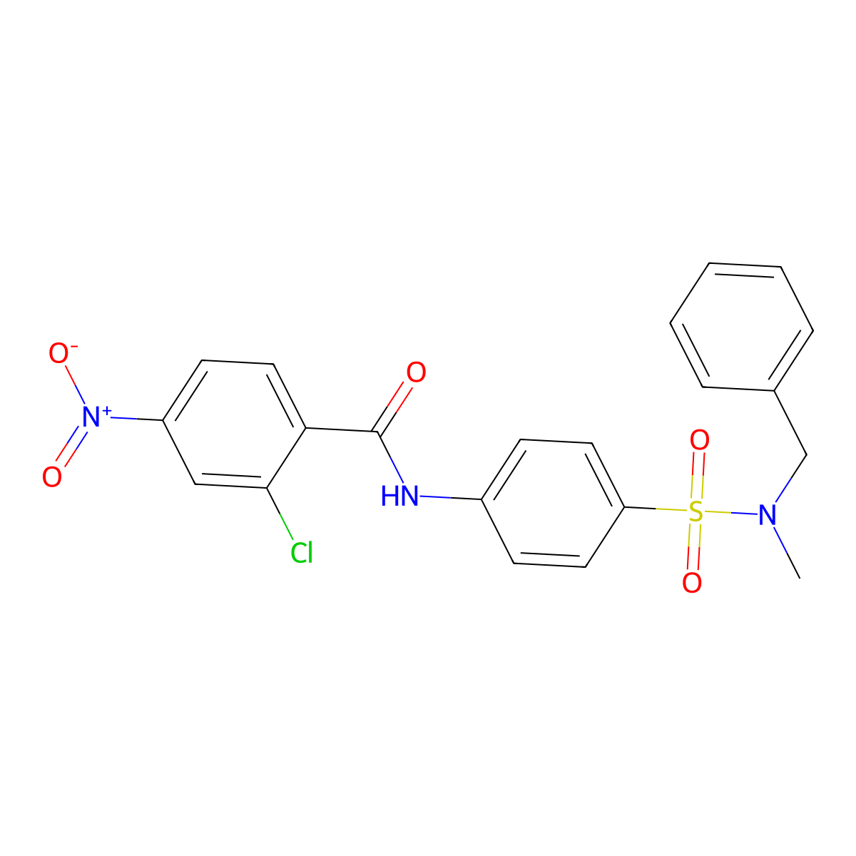 N-[4-[benzyl(methyl)sulfamoyl]phenyl]-2-chloro-4-nitrobenzamide molecular structure, CAS 710973-80-1