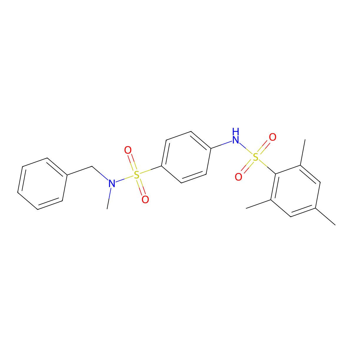 N-[4-[benzyl(methyl)sulfamoyl]phenyl]-2,4,6-trimethylbenzenesulfonamide molecular structure, CAS 710974-29-1