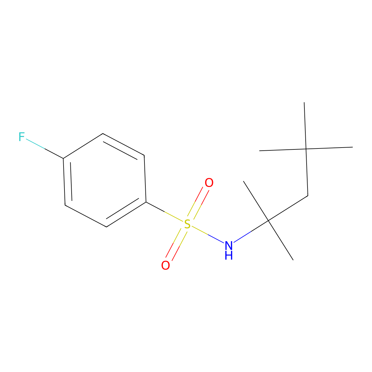 4-fluoro-N-(2,4,4-trimethylpentan-2-yl)benzenesulfonamide molecular structure, CAS 710974-34-8