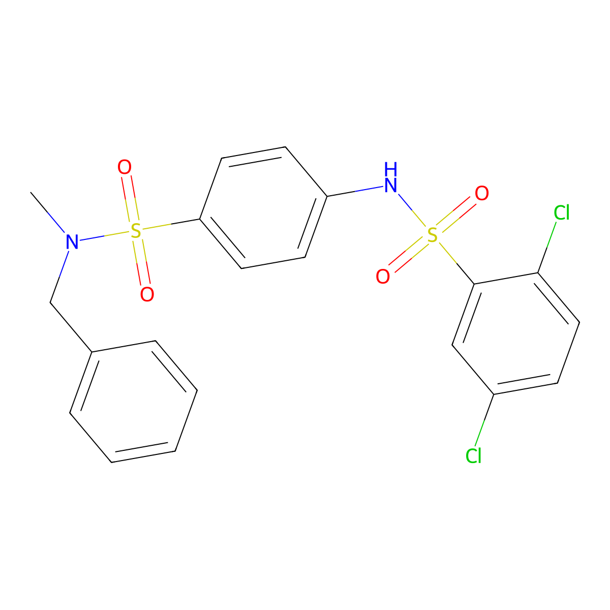 N-[4-[benzyl(methyl)sulfamoyl]phenyl]-2,5-dichlorobenzenesulfonamide molecular structure, CAS 710974-44-0