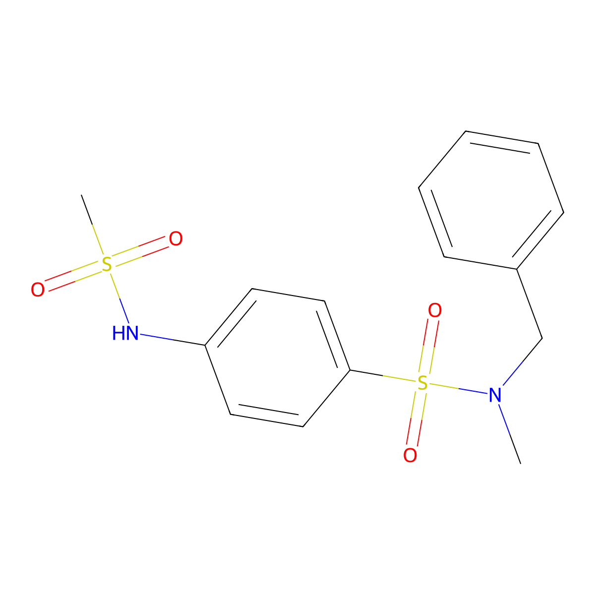 N-benzyl-N-methyl-4-[(methylsulfonyl)amino]benzenesulfonamide molecular structure, CAS 710974-62-2