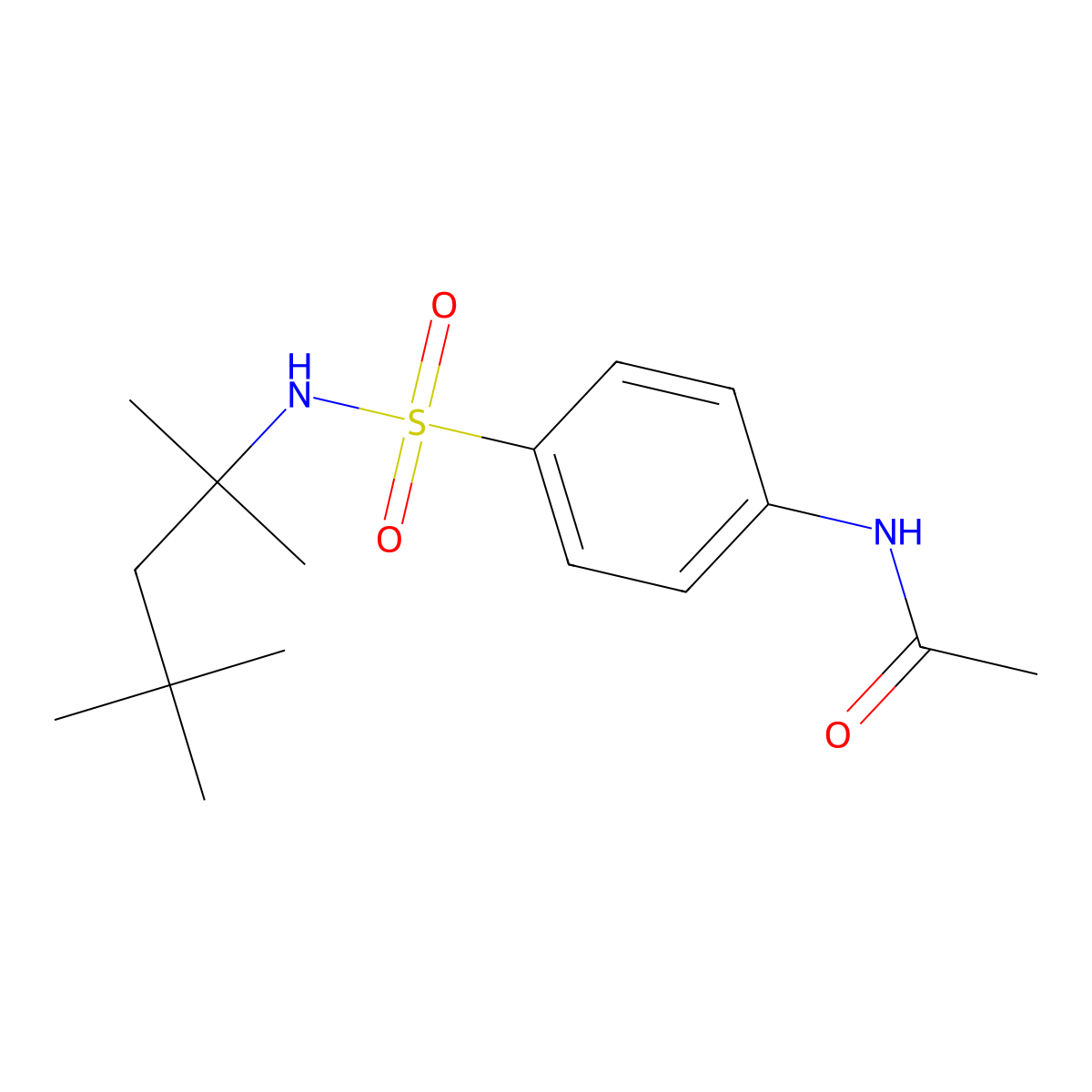 N-[4-(2,4,4-trimethylpentan-2-ylsulfamoyl)phenyl]acetamide molecular structure, CAS 710974-68-8