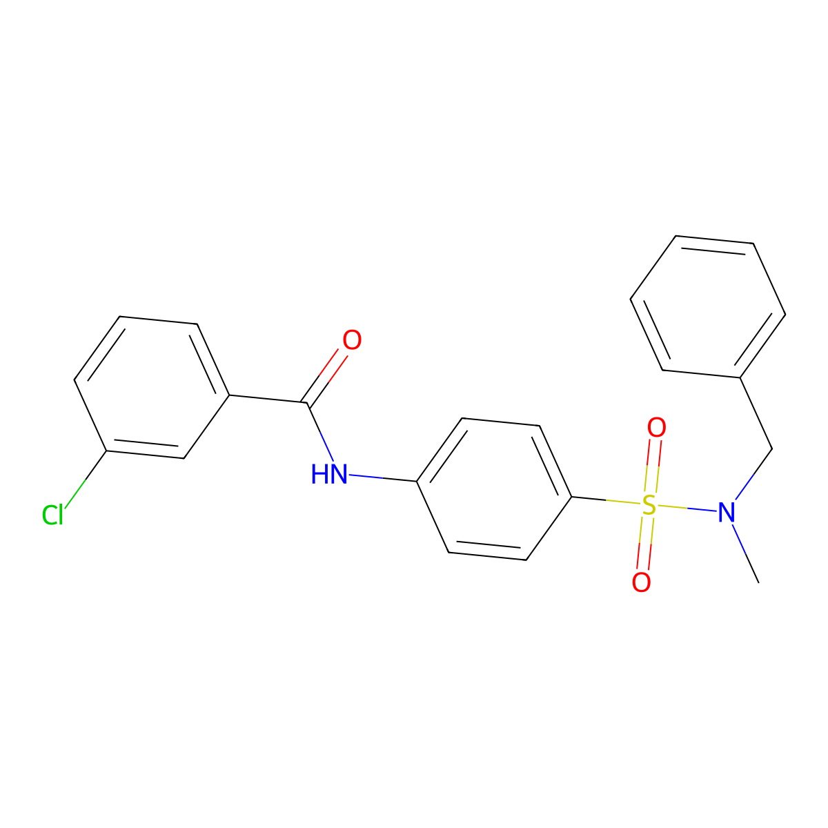 N-[4-[benzyl(methyl)sulfamoyl]phenyl]-3-chlorobenzamide molecular structure, CAS 710974-73-5