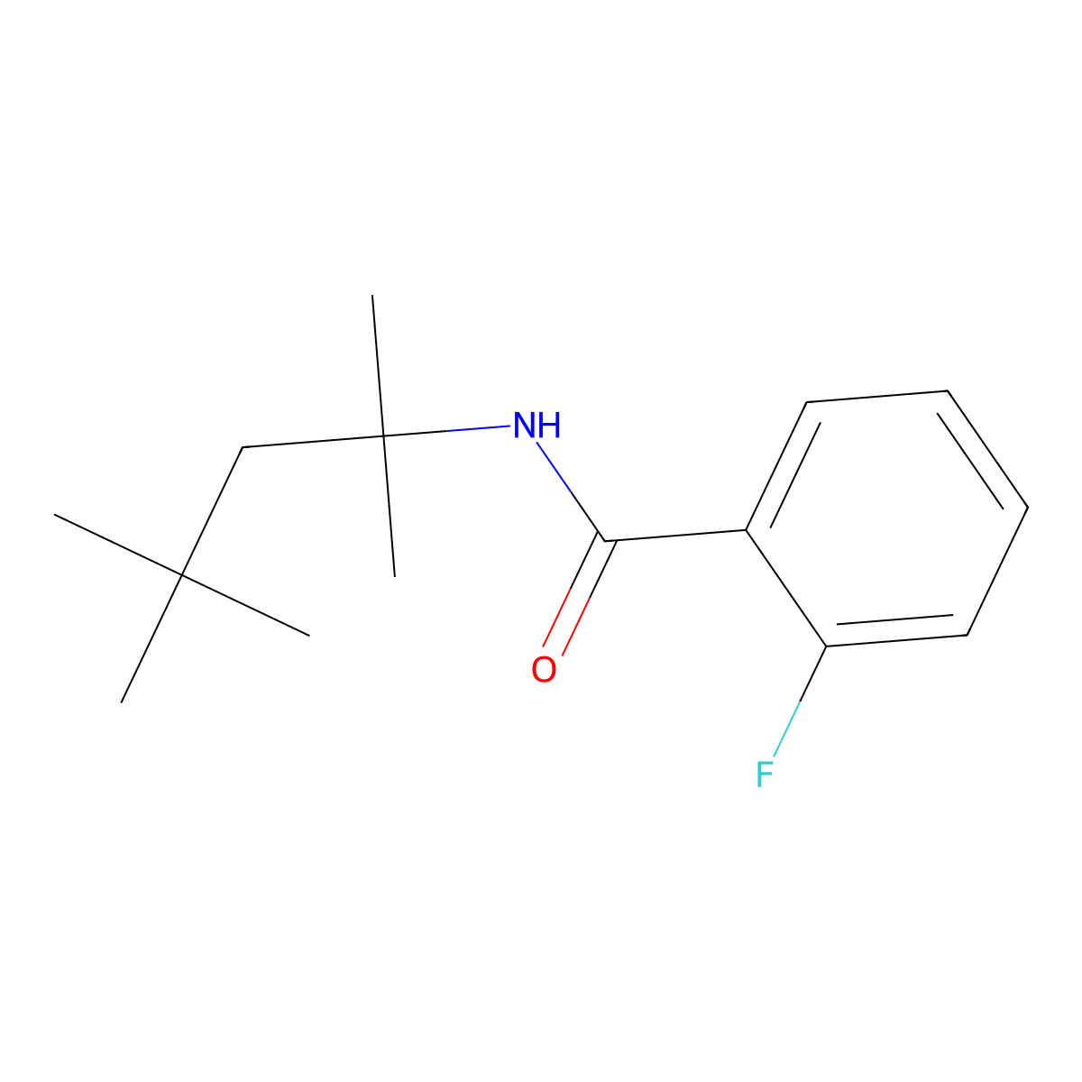 2-fluoro-N-(2,4,4-trimethylpentan-2-yl)benzamide molecular structure, CAS 710974-79-1