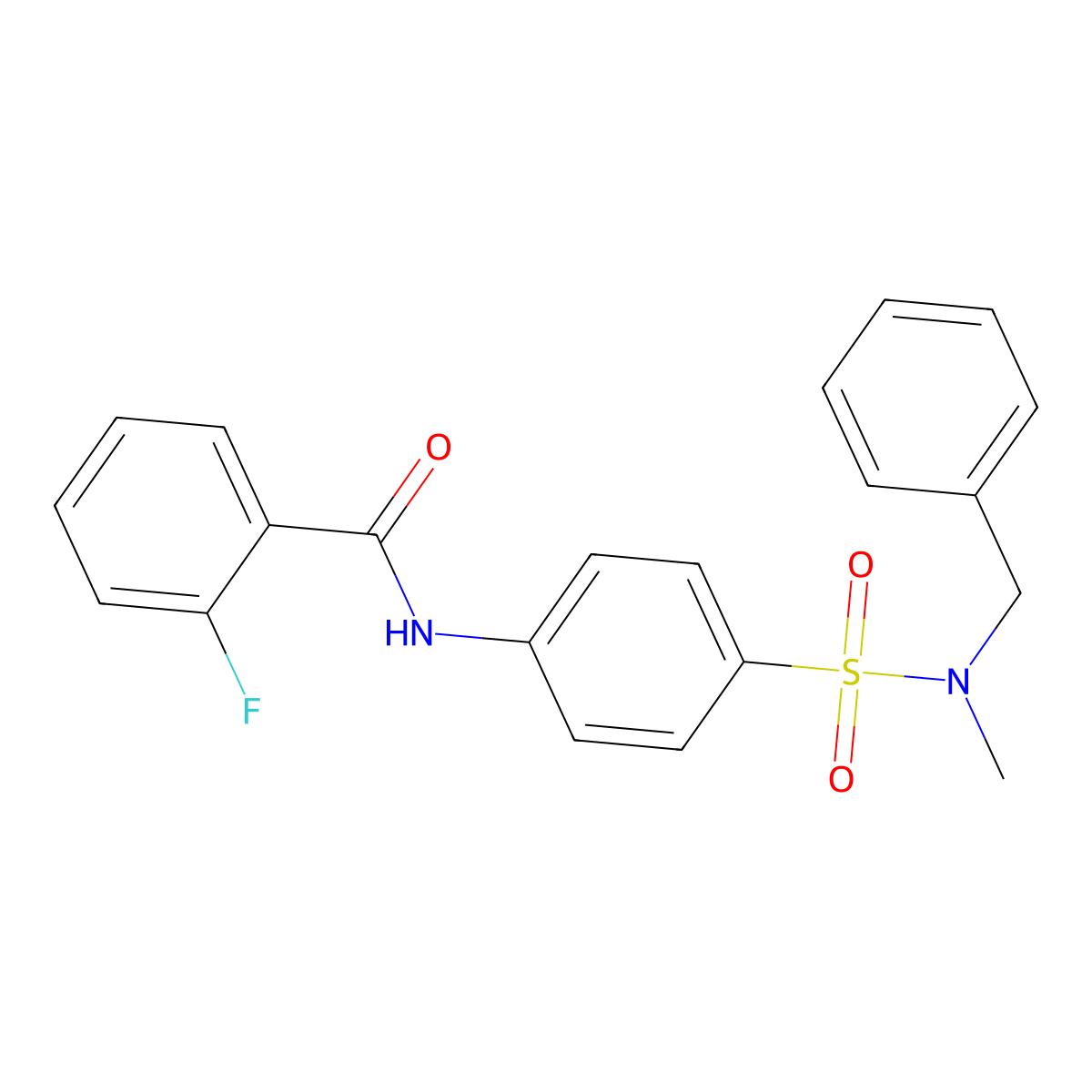 N-[4-[benzyl(methyl)sulfamoyl]phenyl]-2-fluorobenzamide molecular structure, CAS 710974-84-8