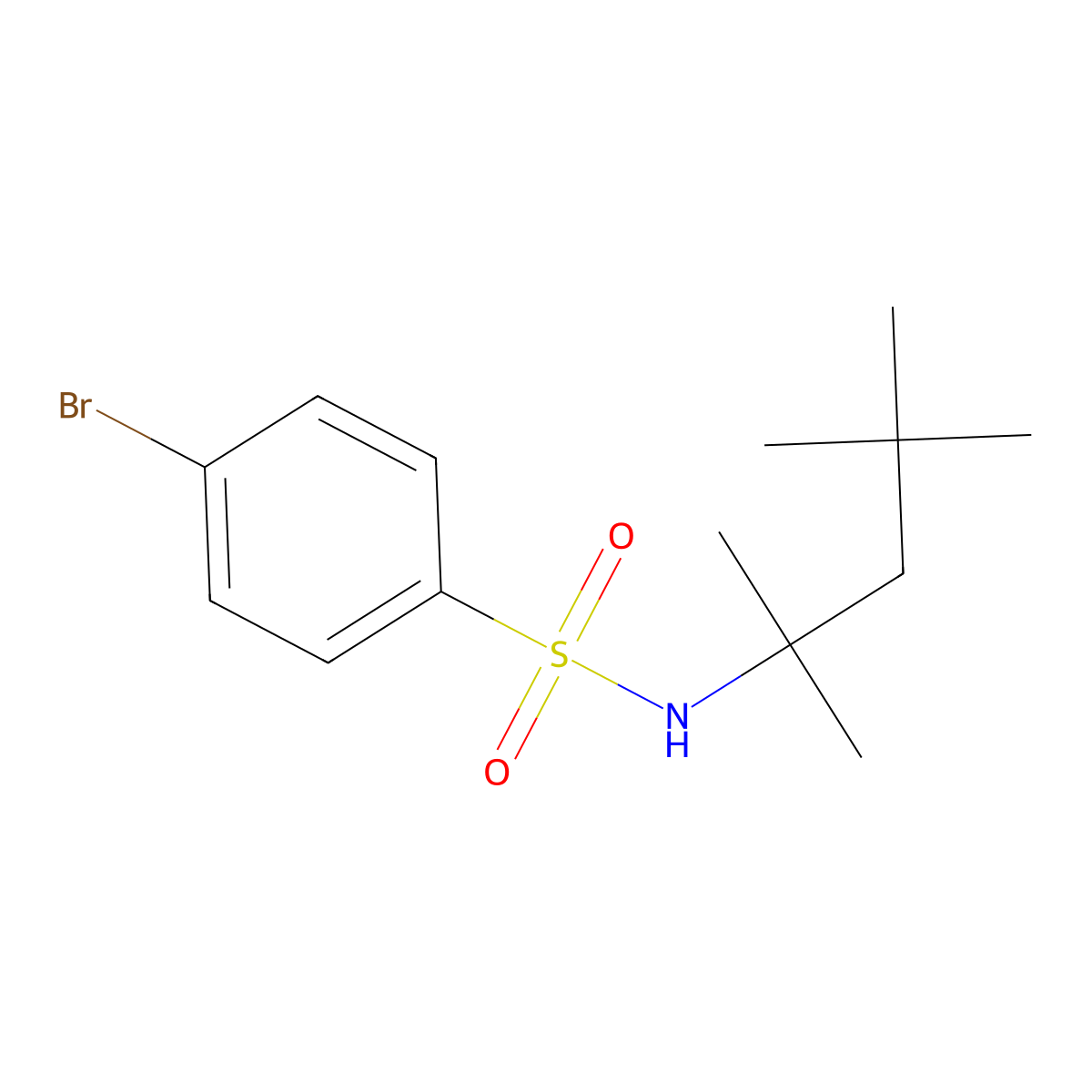 4-bromo-N-(2,4,4-trimethylpentan-2-yl)benzenesulfonamide molecular structure, CAS 710975-08-9