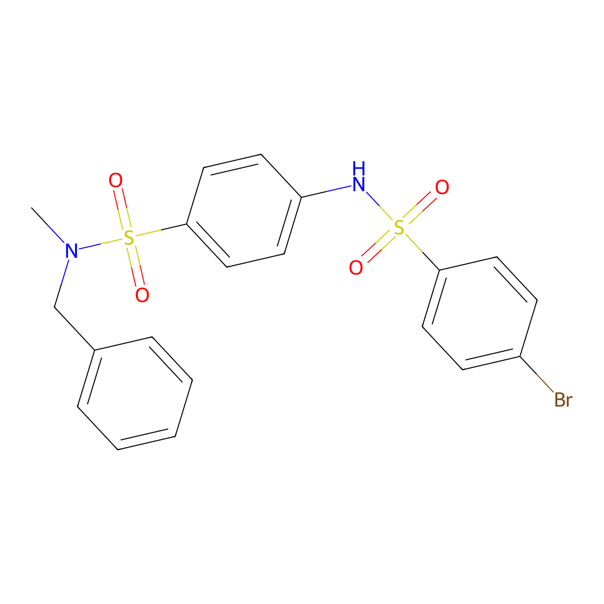 N-benzyl-4-[(4-bromophenyl)sulfonylamino]-N-methylbenzenesulfonamide molecular structure, CAS 710975-13-6