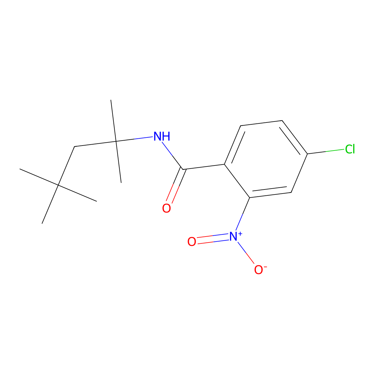 4-chloro-2-nitro-N-(2,4,4-trimethylpentan-2-yl)benzamide molecular structure, CAS 710975-19-2