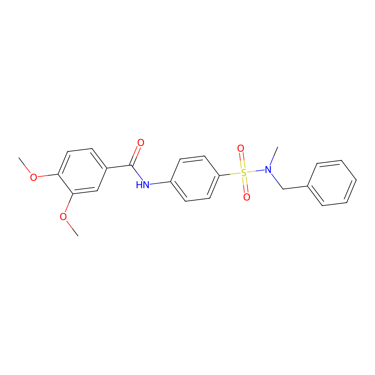 N-[4-[benzyl(methyl)sulfamoyl]phenyl]-3,4-dimethoxybenzamide molecular structure, CAS 710975-48-7
