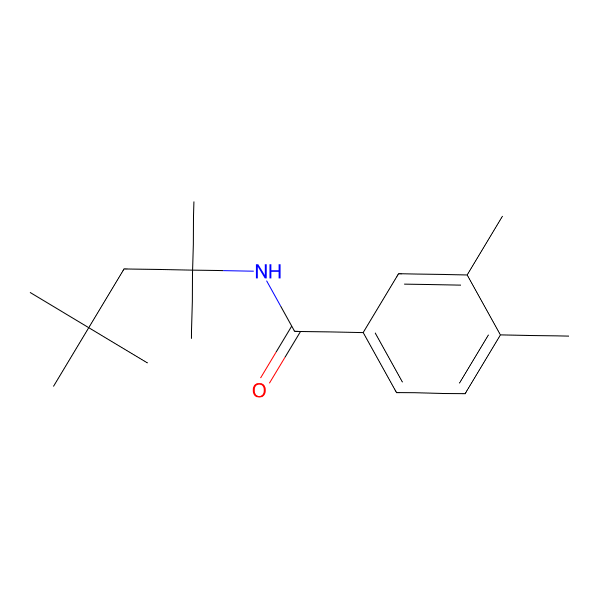 3,4-dimethyl-N-(2,4,4-trimethylpentan-2-yl)benzamide molecular structure, CAS 710975-54-5
