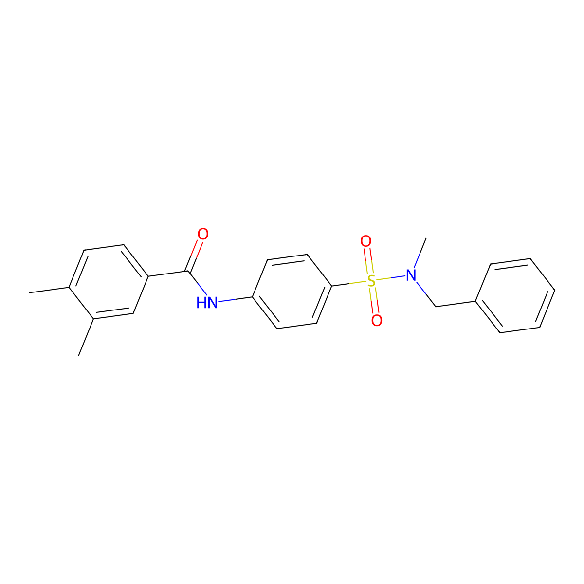 N-[4-[benzyl(methyl)sulfamoyl]phenyl]-3,4-dimethylbenzamide molecular structure, CAS 710975-60-3