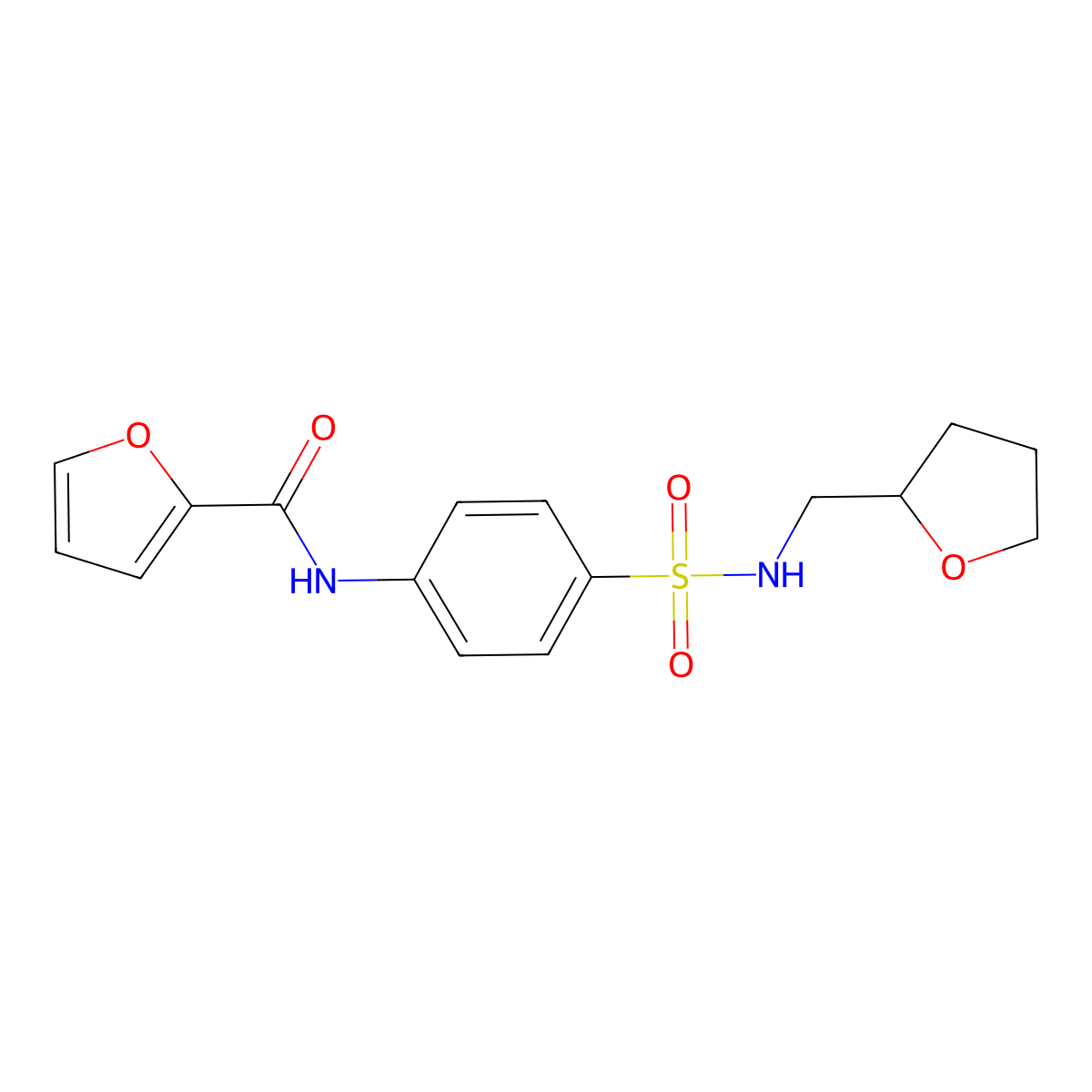 N-[4-(oxolan-2-ylmethylsulfamoyl)phenyl]furan-2-carboxamide molecular structure, CAS 710975-81-8