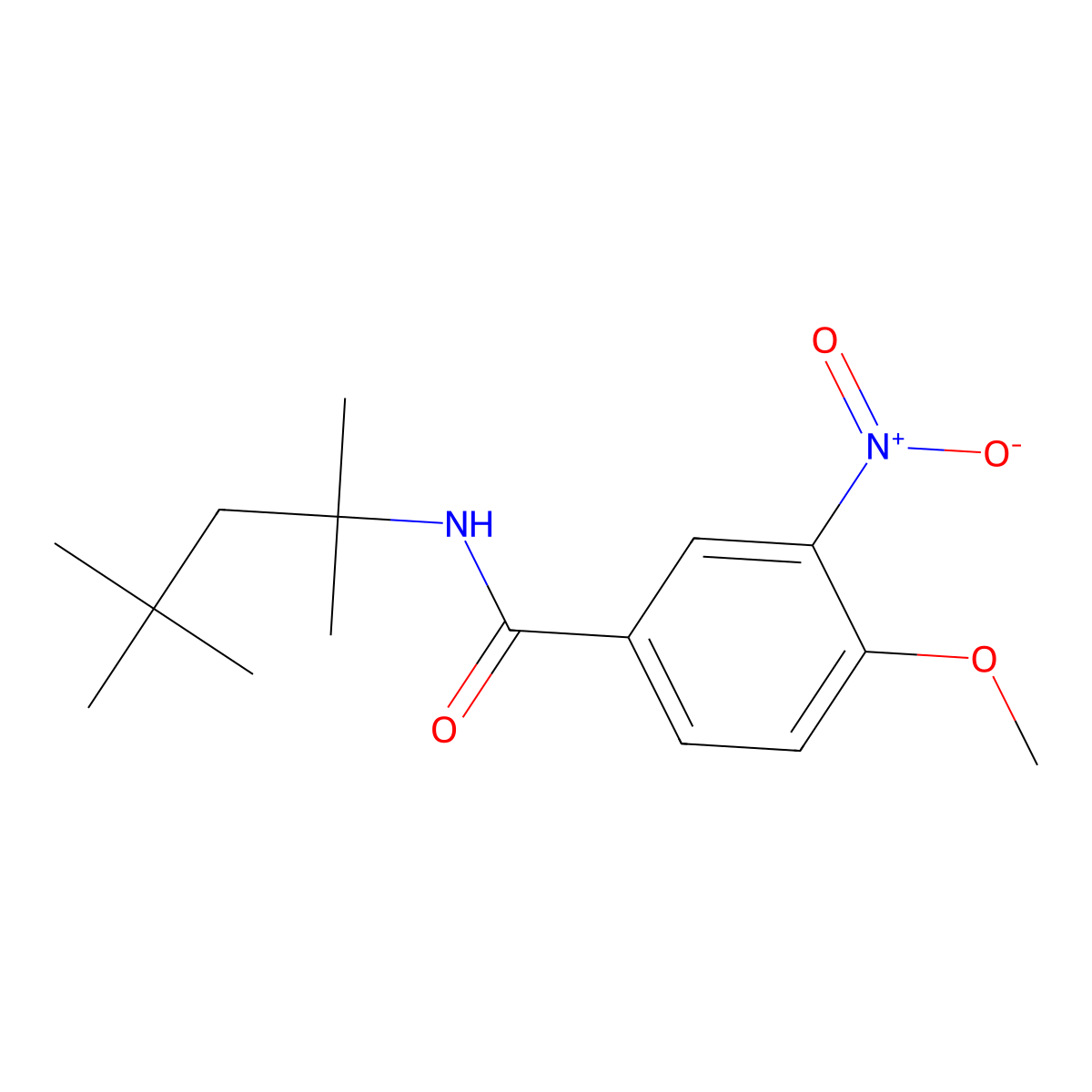 4-methoxy-3-nitro-N-(2,4,4-trimethylpentan-2-yl)benzamide molecular structure, CAS 710976-02-6
